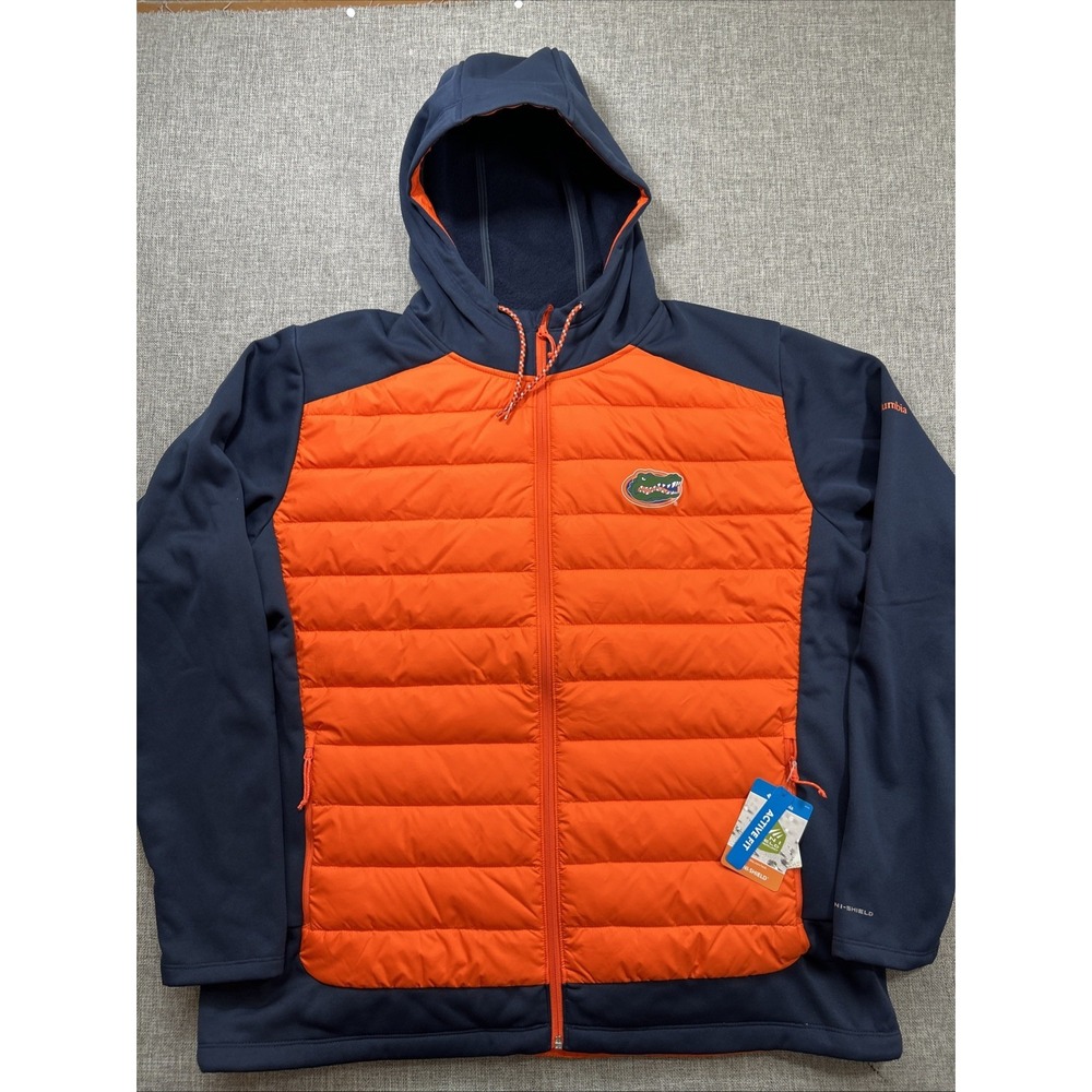 NWT Florida Gators Hybrid Full Zip Hoodie Columbia Men's 2XL $120 Shield UF NCAA